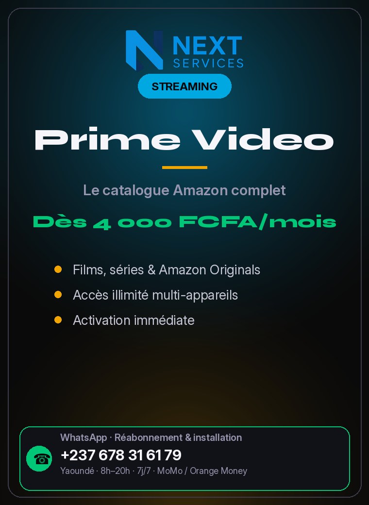 Affiche abonnement Prime Video — Next Services