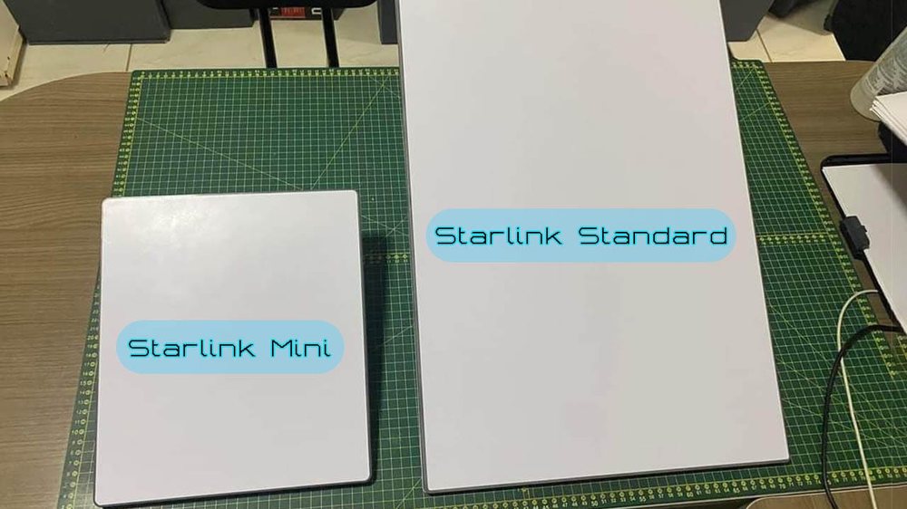 Comparatif de taille Starlink Mini et Standard